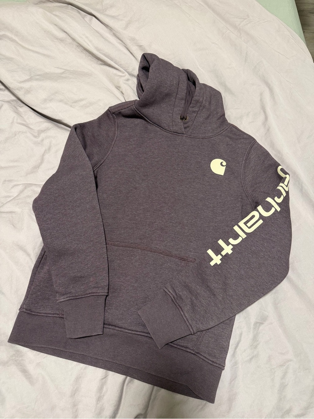 Carhartt Relaxed Fit Hoodie in Plum with Cream Label
